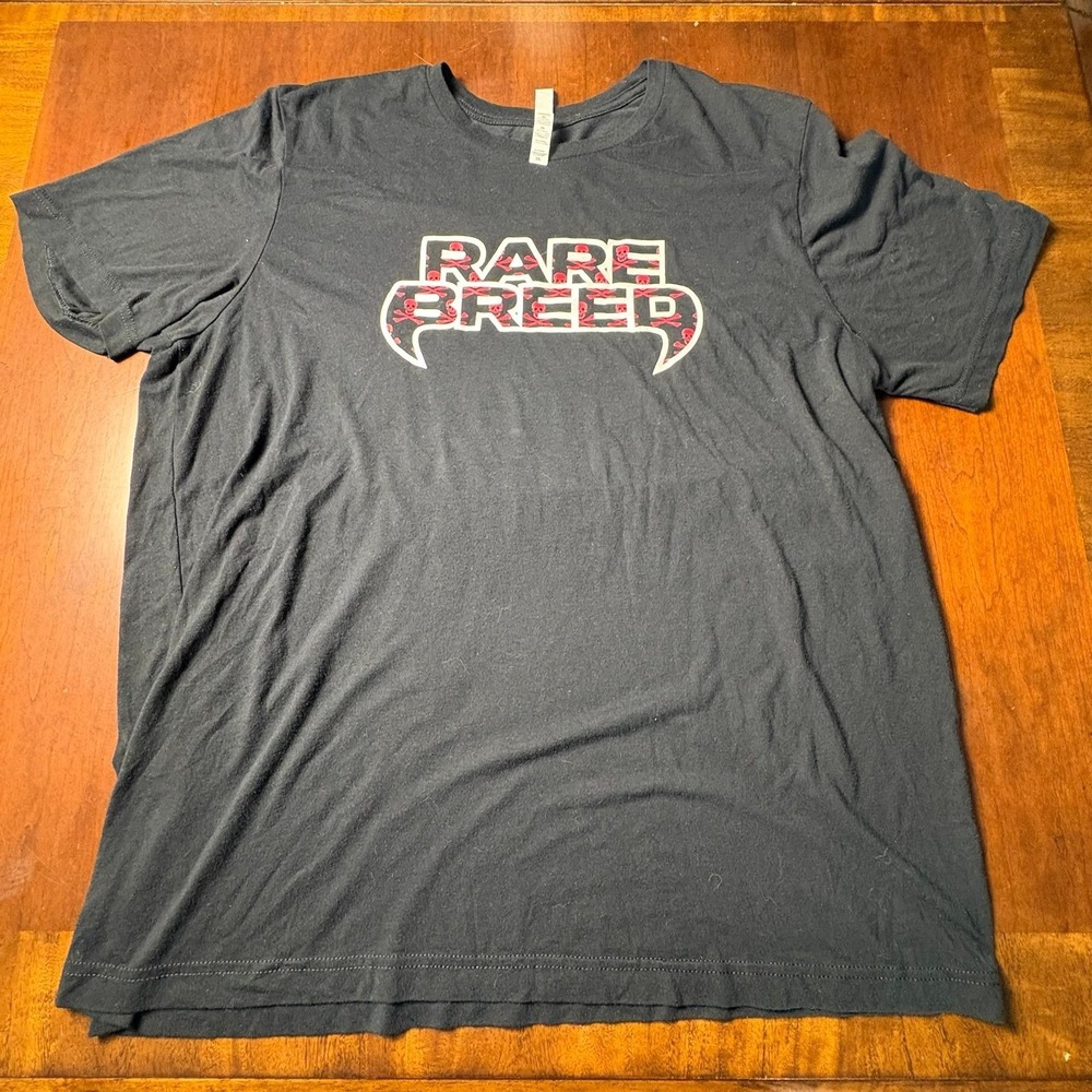Rare Breed Skull Logo Black T-Shirt Men's 2XL Canvas Graphic Tee 25x29
